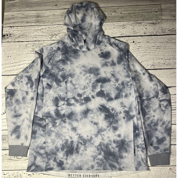 Lululemon Textured Tech Hoodie Mens Size 2XL Sky Blue Camo - Picture 1 of 8